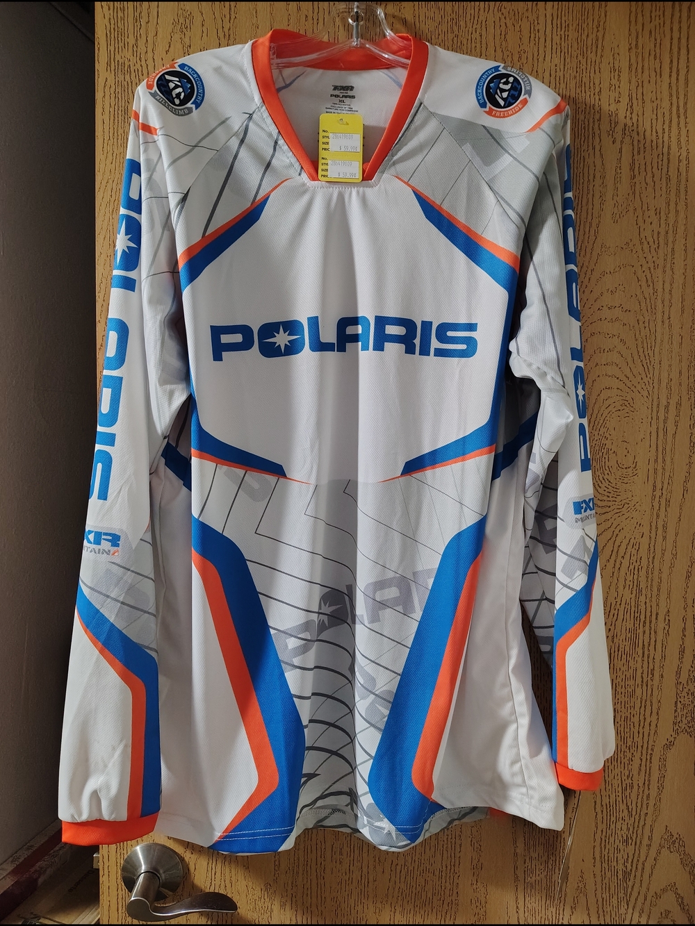 Polaris Men’s White Performance Jersey with Blue & Orange Accents